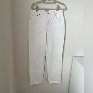 Abercrombie Curve Love ’90s Straight Ultra High Rise White Jeans Size 31/12R